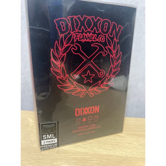 DIXXON Red & Black Lettering Boxer Briefs Premium Comfort Size Small Pack of 2 - Picture 2 of 3